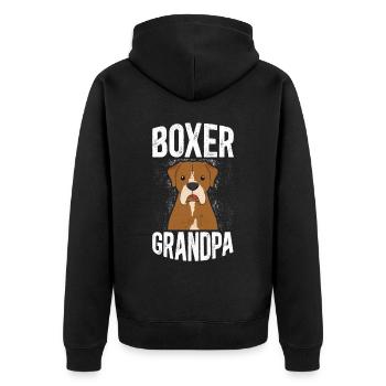 Boxer Grand-père allemand Boxer Chien Cadeau - Veste à capuche bio Premium Unisexe - noir - Dos - Nico (187cm)
