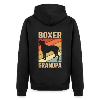 Boxer Grand-père allemand Boxer Chien Cadeau - Veste à capuche bio Premium Unisexe - noir - Dos - Nico (187cm)