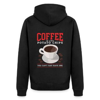 Les amateurs de café | Cadeau du buveur de café - Veste à capuche bio Premium Unisexe - noir - Dos - Nico (187cm)