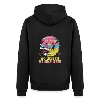 Valentinstag Geschenke Liebhaber Und Paare Designs - Unisex Premium Bio Zip Hoodie - Schwarz - Hinten - Nico (187cm)