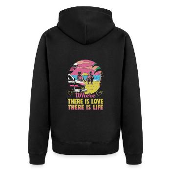 Valentinstag Geschenke Liebhaber Und Paare Designs - Unisex Premium Bio Zip Hoodie - Schwarz - Hinten - Nico (187cm)