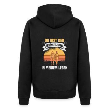 Valentinstag Geschenke Liebhaber Und Paare Designs - Unisex Premium Bio Zip Hoodie - Schwarz - Hinten - Nico (187cm)