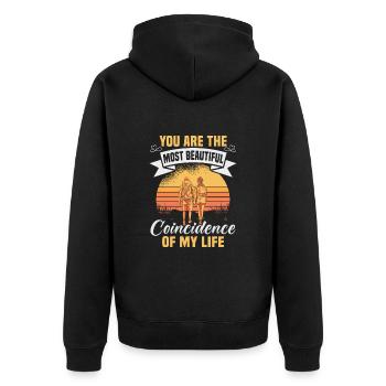 Valentinstag Geschenke Liebhaber Und Paare Designs - Unisex Premium Bio Zip Hoodie - Schwarz - Hinten - Nico (187cm)