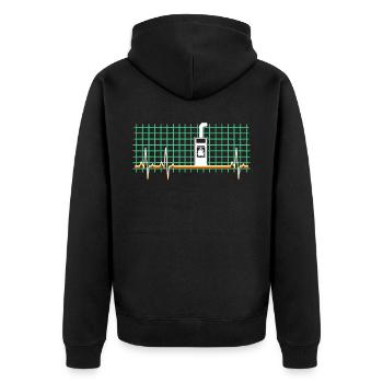 Fireplace ECG Stove Woodburning stove - Unisex Premium Organic Zip Hoodie - black - Back - Nico (187cm)
