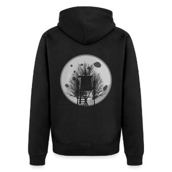 Chasseresse Chasse à la Lune Chasseur - Veste à capuche bio Premium Unisexe - noir - Dos - Nico (187cm)