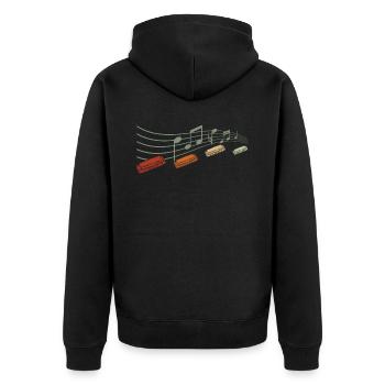Drôle d’instrument d’harmonica vintage - Veste à capuche bio Premium Unisexe - noir - Dos - Nico (187cm)