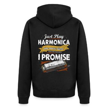 Drôle d’instrument d’harmonica vintage - Veste à capuche bio Premium Unisexe - noir - Dos - Nico (187cm)