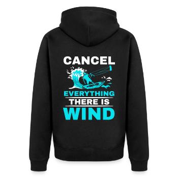 Annuler tout ce qu’il y a Wind Kitesurf - Veste à capuche bio Premium Unisexe - noir - Dos - Nico (187cm)