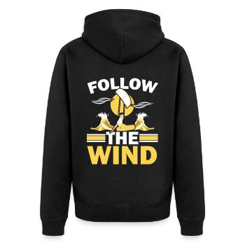 Suivez The Wind Kiteboarding Kitesurf - Veste à capuche bio Premium Unisexe - noir - Dos - Nico (187cm)