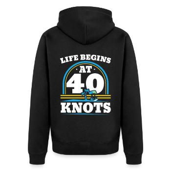 La vie commence à 40 nœuds Kitesurf Kitesurf - Veste à capuche bio Premium Unisexe - noir - Dos - Nico (187cm)