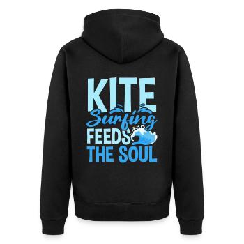 Le kitesurf nourrit le kitesurfeur Soul Kiteboarding - Veste à capuche bio Premium Unisexe - noir - Dos - Nico (187cm)
