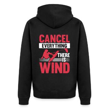 Annuler tout ce qu’il y a Wind Kitesurf - Veste à capuche bio Premium Unisexe - noir - Dos - Nico (187cm)