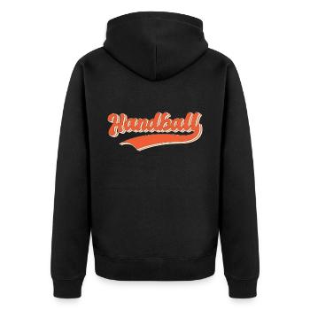 Équipe de handball, club, entraîneur, entraîneur, joueur - Veste à capuche bio Premium Unisexe - noir - Dos - Nico (187cm)