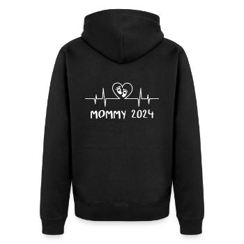 Mommy 2024 Heartbeat - La naissance de Maman Maman Mami - Veste à capuche bio Premium Unisexe - noir - Dos - Nico (187cm)