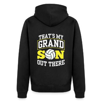 Das Ist Mein Enkel Da Draußen Volleyball Sport - Unisex Premium Bio Zip Hoodie - Schwarz - Hinten - Nico (187cm)