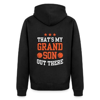 Das Ist Mein Enkel Da Draußen Basketball Sport - Unisex Premium Bio Zip Hoodie - Schwarz - Hinten - Nico (187cm)