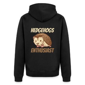 Hérisson Enthousiaste Pet Mignons Dictons - Veste à capuche bio Premium Unisexe - noir - Dos - Nico (187cm)