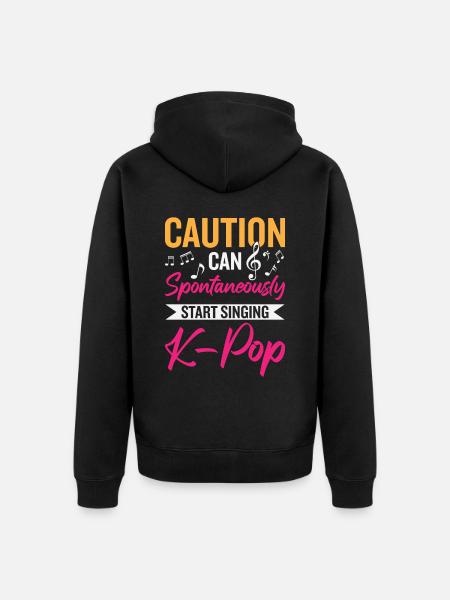 Can Spontaneously Start Singing K-Pop - Unisex Premium Organic Zip Hoodie - black