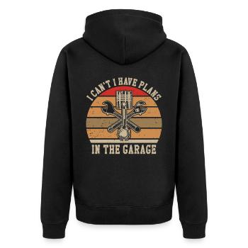 Garage Funny Car Mechanic Outfit - Unisex Premium Organic Zip Hoodie - black - Back - Nico (187cm)