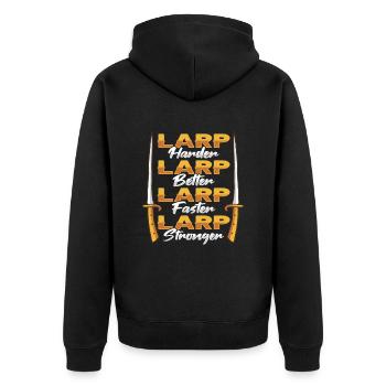 Larp Rpg Role-playing Game Design Larper - Unisex Premium Organic Zip Hoodie - black - Back - Nico (187cm)