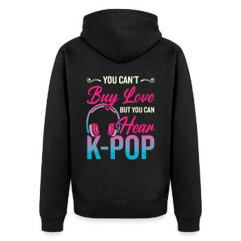 Vous pouvez entendre K-Pop - Veste à capuche bio Premium Unisexe - noir - Dos - Nico (187cm)
