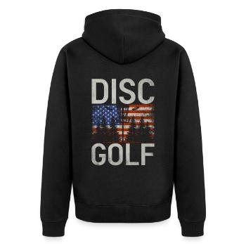 Joueur de Disc Golf et d’Ultimate Frisbee - Veste à capuche bio Premium Unisexe - noir - Dos - Nico (187cm)