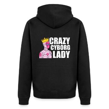 Robotik Ai Roboter Cyborg - Unisex Premium Bio Zip Hoodie - Schwarz - Hinten - Nico (187cm)