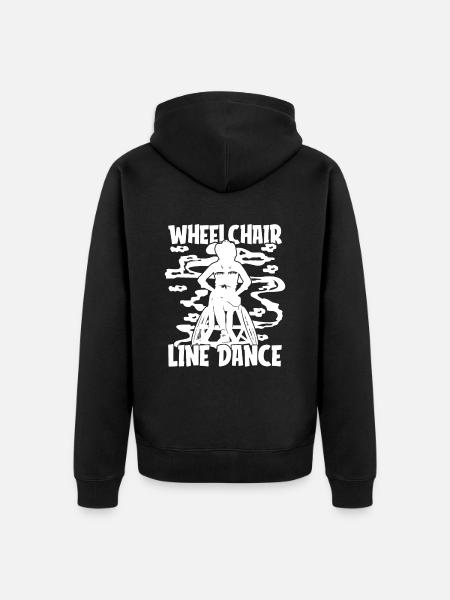 Line Dance Wheelchair - Unisex Premium Organic Zip Hoodie - black