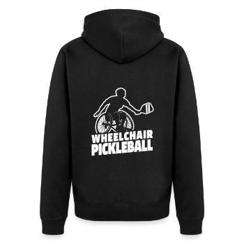 Pickleball wheelchair - Unisex Premium Organic Zip Hoodie - black - Back - Nico (187cm)