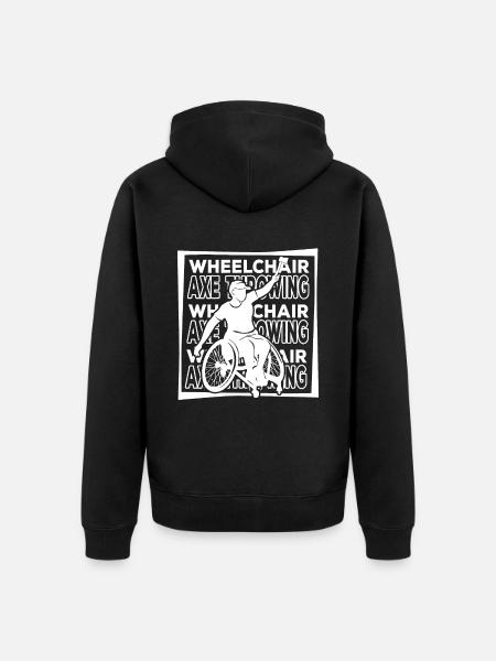 Axtwerfen Axtwerfer Rollstuhl - Unisex Premium Bio Zip Hoodie - Schwarz