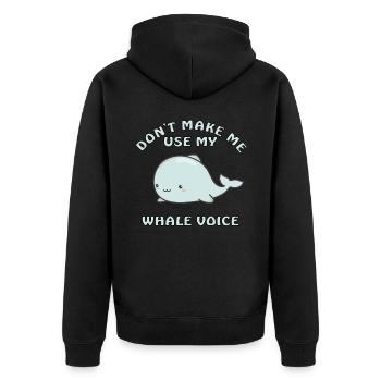 Babywal Fisch Baby Kinder Geschenk - Unisex Premium Bio Zip Hoodie - Schwarz - Hinten - Nico (187cm)