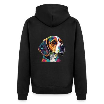 Dog Saying Beagle Design pour les amoureux des chiens - Veste à capuche bio Premium Unisexe - noir - Dos - Nico (187cm)