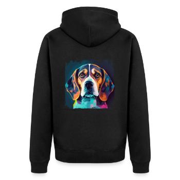 Dog Saying Beagle Design pour les amoureux des chiens - Veste à capuche bio Premium Unisexe - noir - Dos - Nico (187cm)