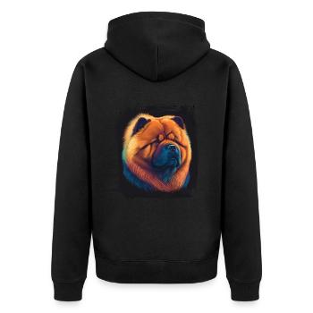 Chien disant Chow Chow pour les amoureux des chiens - Veste à capuche bio Premium Unisexe - noir - Dos - Nico (187cm)