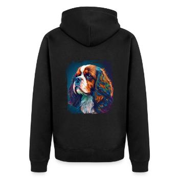 Dog saying Cavalier Spaniel for dog lovers - Unisex Premium Organic Zip Hoodie - black - Back - Nico (187cm)