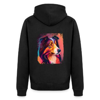 Collie Dog Saying Collie Design - Veste à capuche bio Premium Unisexe - noir - Dos - Nico (187cm)