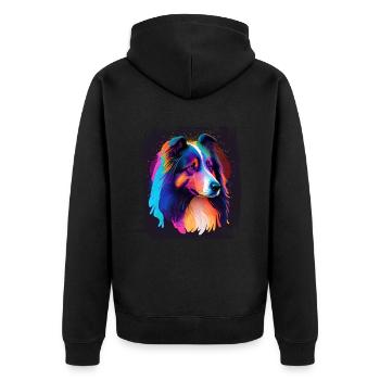 Collie Dog Saying Collie Design - Veste à capuche bio Premium Unisexe - noir - Dos - Nico (187cm)