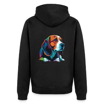 Dog Saying Beagle Design pour les amoureux des chiens - Veste à capuche bio Premium Unisexe - noir - Dos - Nico (187cm)