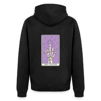 Sarcasme Tarot Card Finger pour un lecteur de tarot - Veste à capuche bio Premium Unisexe - noir - Dos - Nico (187cm)