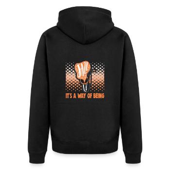 Musiciens d’orchestre de musique jazz - Veste à capuche bio Premium Unisexe - noir - Dos - Nico (187cm)