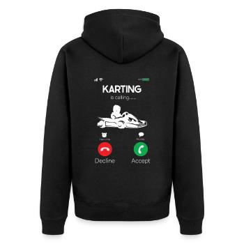 Faire du karting - Veste à capuche bio Premium Unisexe - noir - Dos - Nico (187cm)