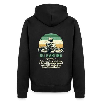 Faire du karting - Veste à capuche bio Premium Unisexe - noir - Dos - Nico (187cm)