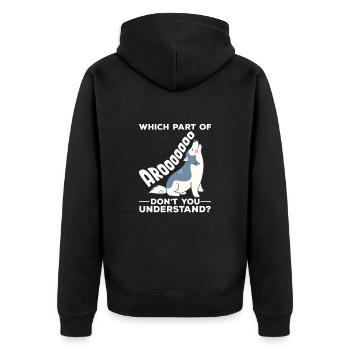 Husky Hund Hunde Siberian Husky Geschenk - Unisex Premium Bio Zip Hoodie - Schwarz - Hinten - Nico (187cm)