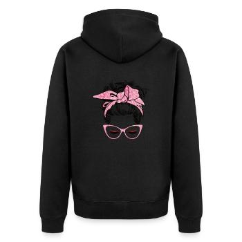 Wascharbeiter - Unisex Premium Bio Zip Hoodie - Schwarz - Hinten - Nico (187cm)