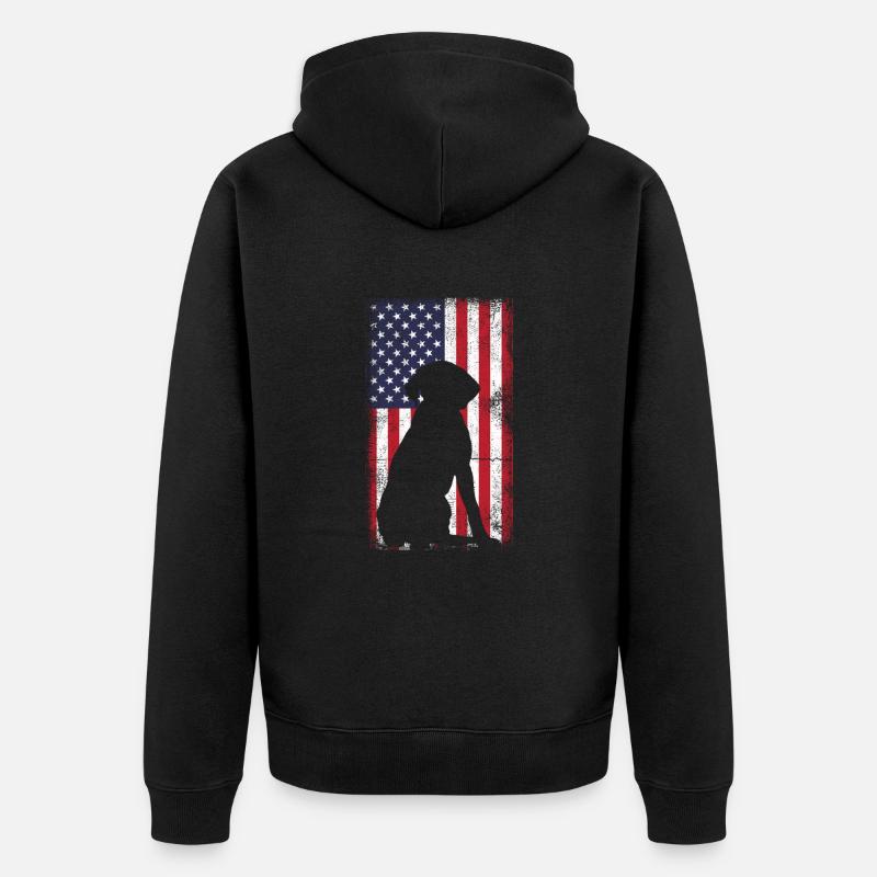 Labrador États-Unis - Veste à capuche bio Premium Unisexe - noir