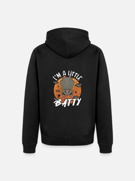 Creepy Creepy Witch Bat Halloween - Unisex Premium Organic Zip Hoodie - black