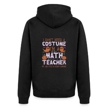 Mathelehrer Lieben Gehirne - Halloween-kostüm - Unisex Premium Bio Zip Hoodie - Schwarz - Hinten - Nico (187cm)