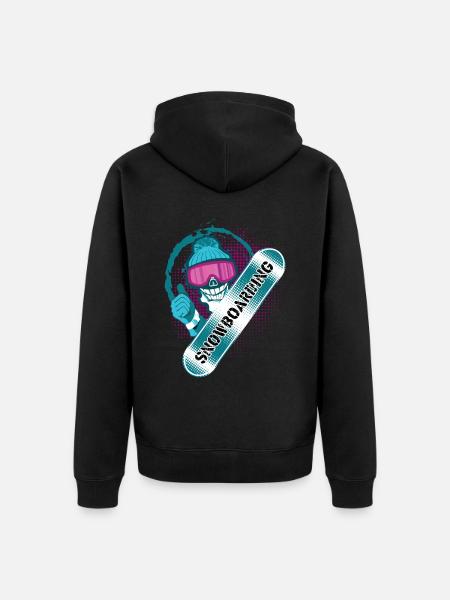Snowboarding Snowboard Wintersport - Unisex Premium Bio Zip Hoodie - Schwarz
