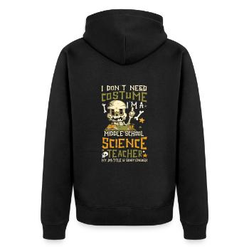 Lehrer Für Naturwissenschaften Der Mittelschule - - Unisex Premium Bio Zip Hoodie - Schwarz - Hinten - Nico (187cm)