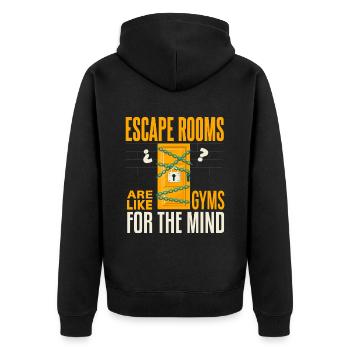 Cool Escape Room Dire Design - Veste à capuche bio Premium Unisexe - noir - Dos - Nico (187cm)